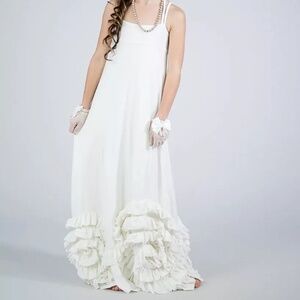 Full Bloom Girls Maxi Dress By Pixie Size 14 Aqua